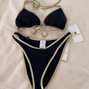 Bodyglove black bikini gold trimmed